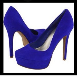 Electric Blue Platform Pumps